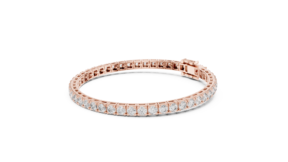 Round Diamond Collet Link Tennis Bracelet (11.10 TCW)