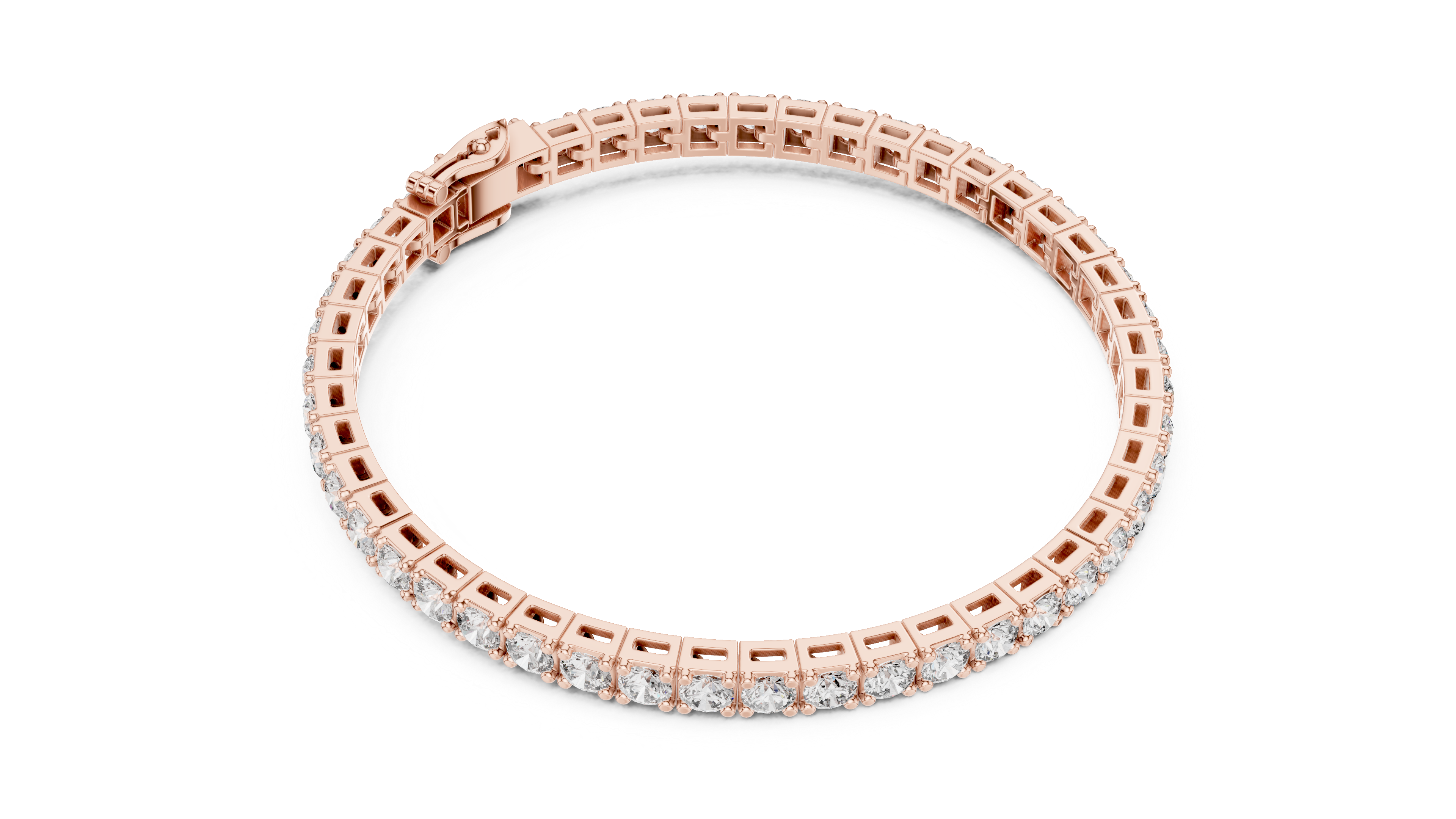 Round Diamond Collet Link Tennis Bracelet (11.10 TCW)