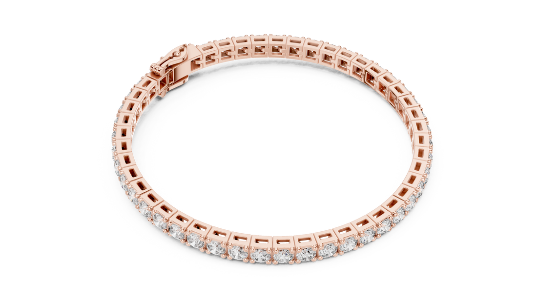 Round Diamond Collet Link Tennis Bracelet (11.10 TCW)