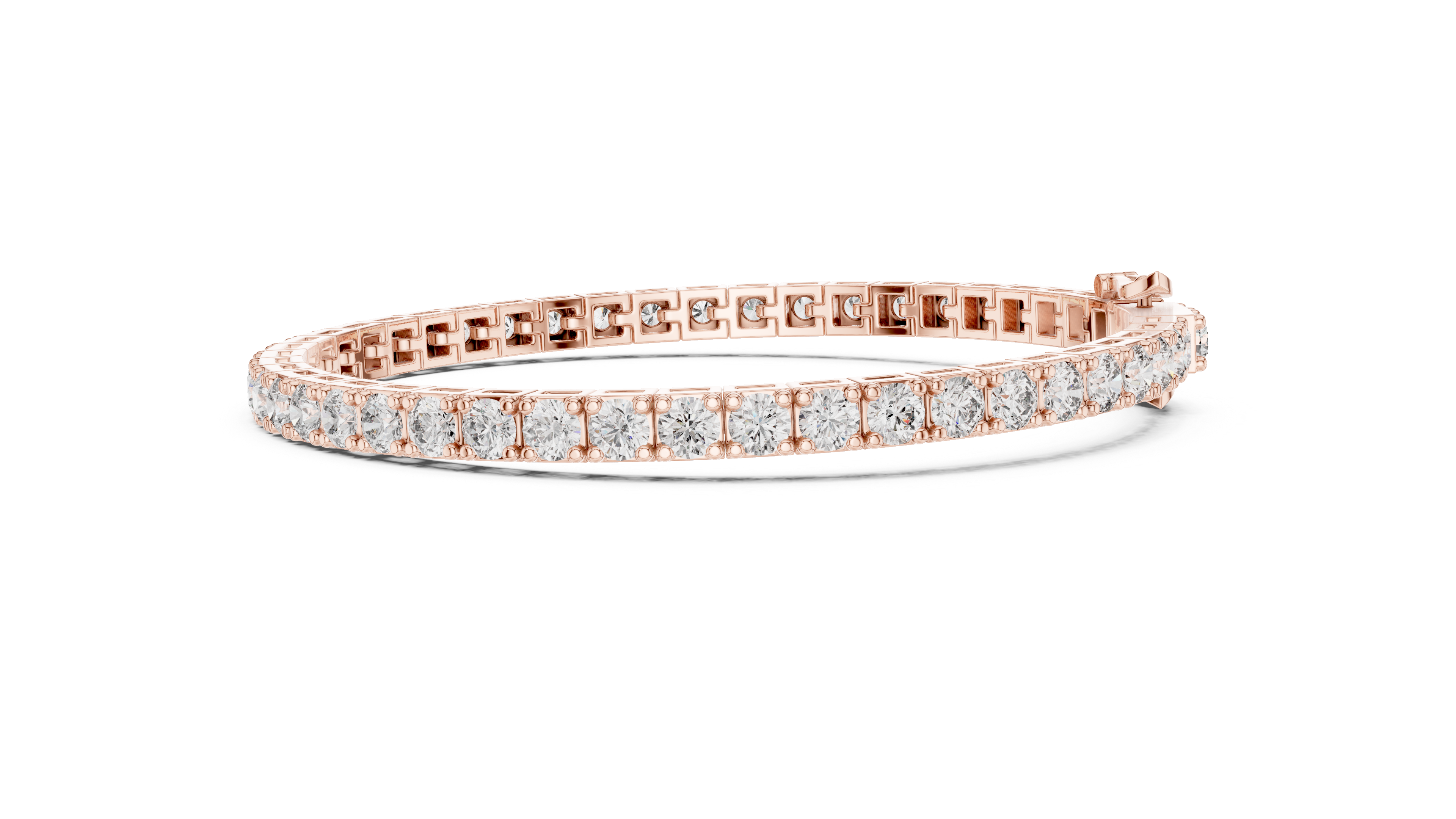 Round Diamond Collet Link Tennis Bracelet (11.10 TCW)