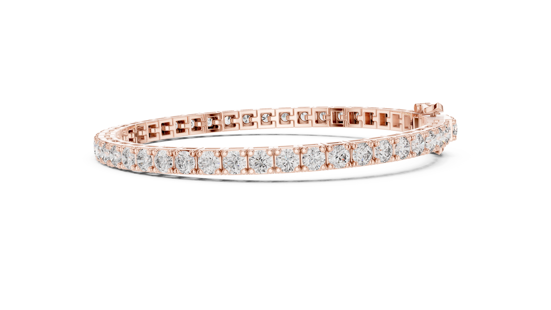 Round Diamond Collet Link Tennis Bracelet (11.10 TCW)