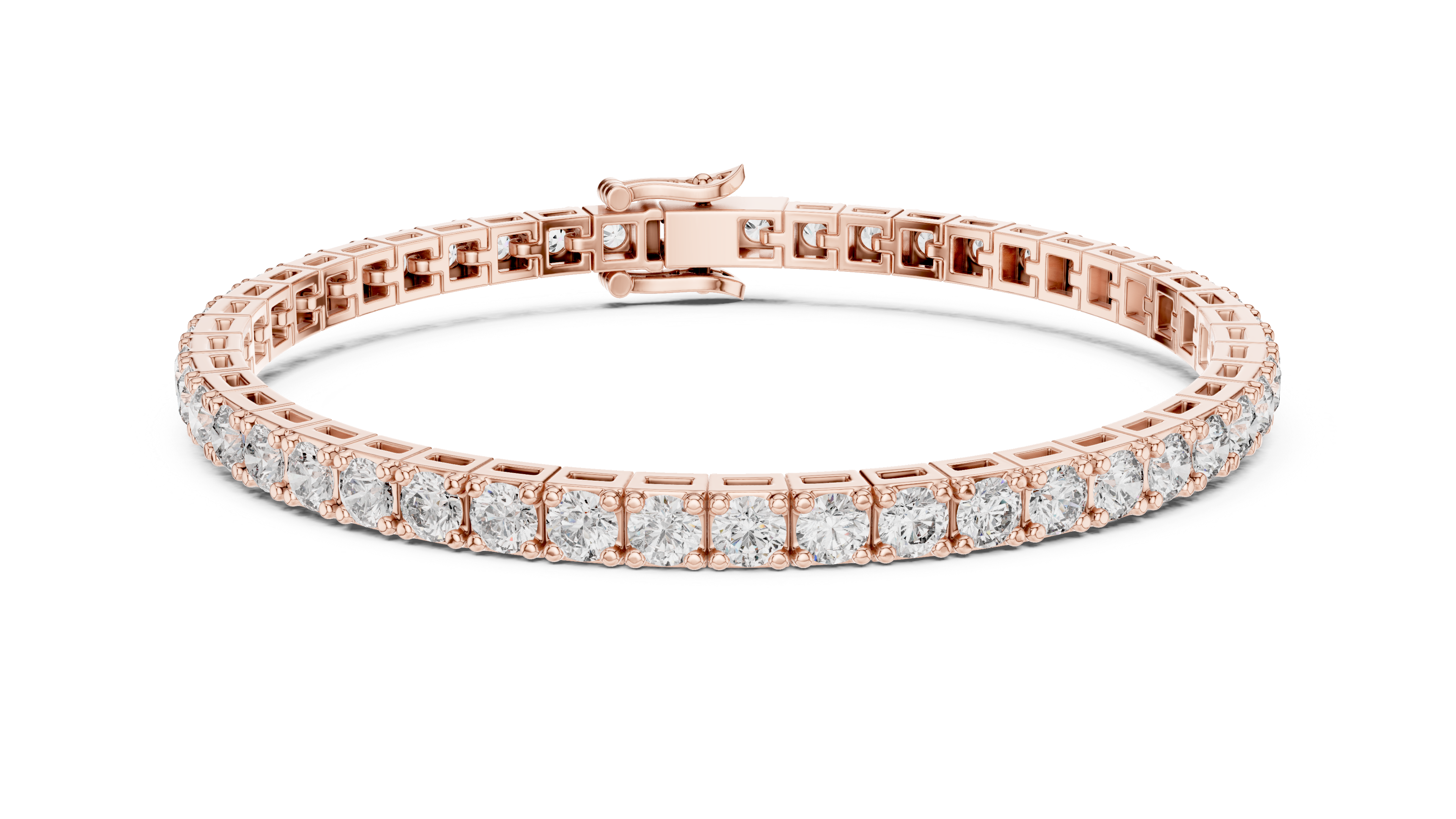 Round Diamond Collet Link Tennis Bracelet (11.10 TCW)