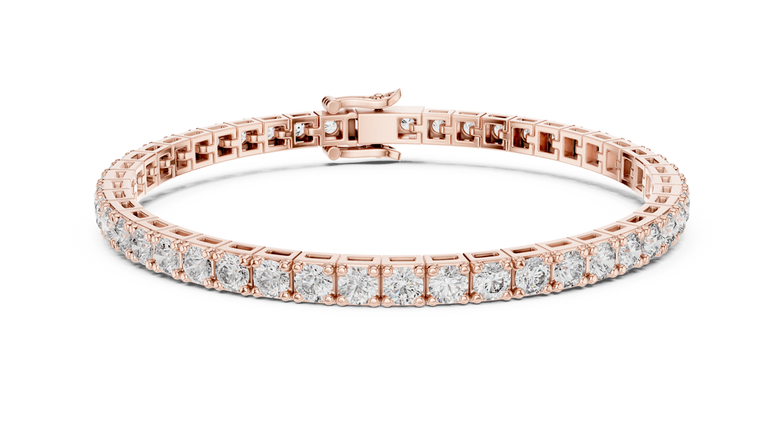 Round Diamond Collet Link Tennis Bracelet (11.10 TCW)