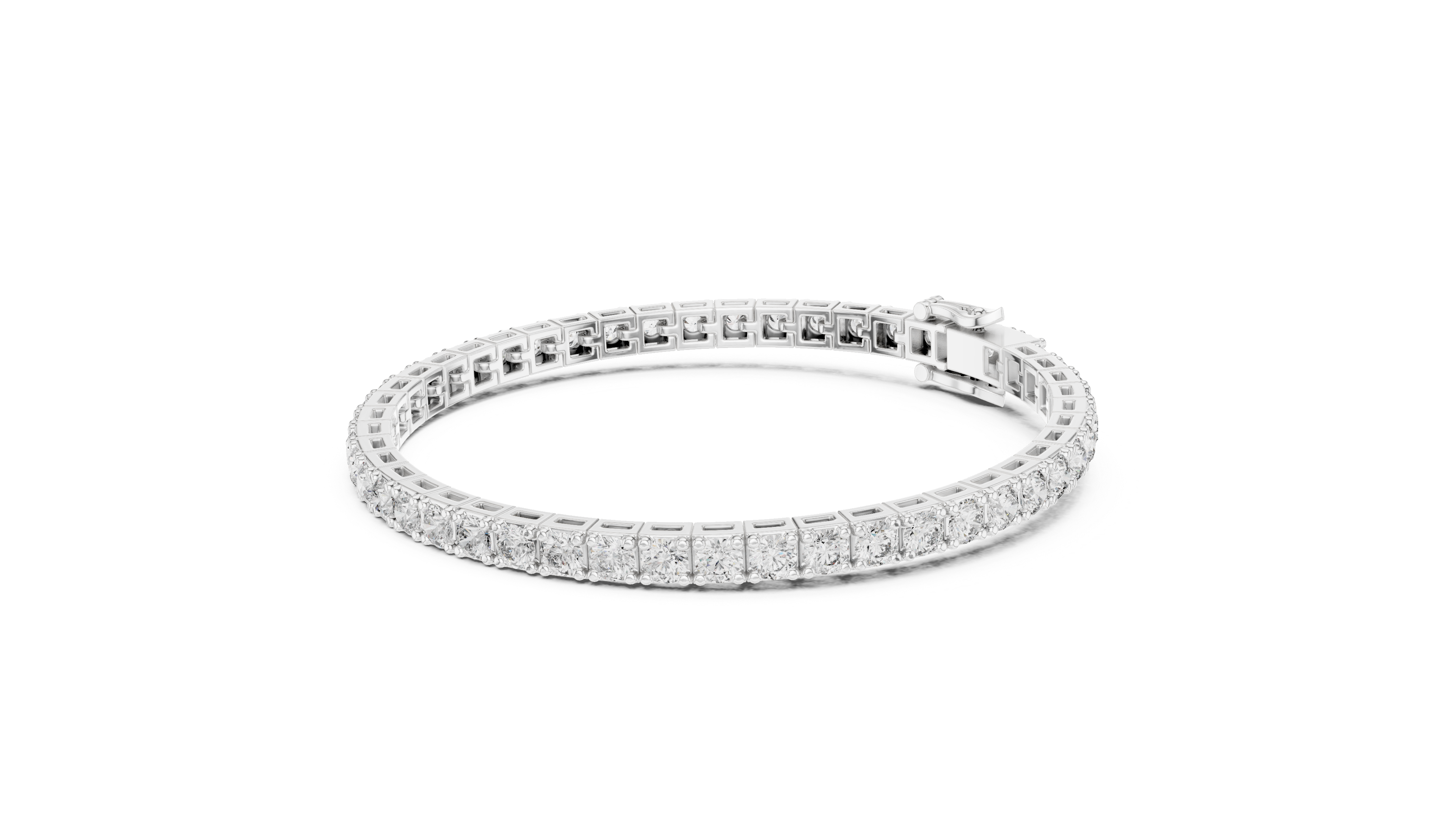 Round Diamond Collet Link Tennis Bracelet (11.10 TCW)