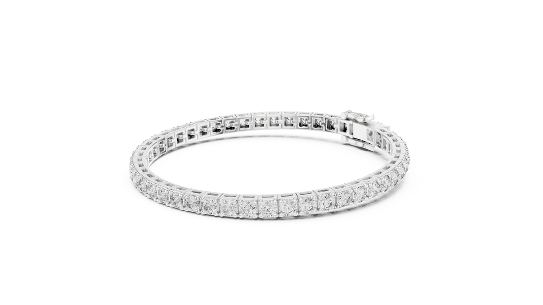 Round Diamond Collet Link Tennis Bracelet (11.10 TCW)