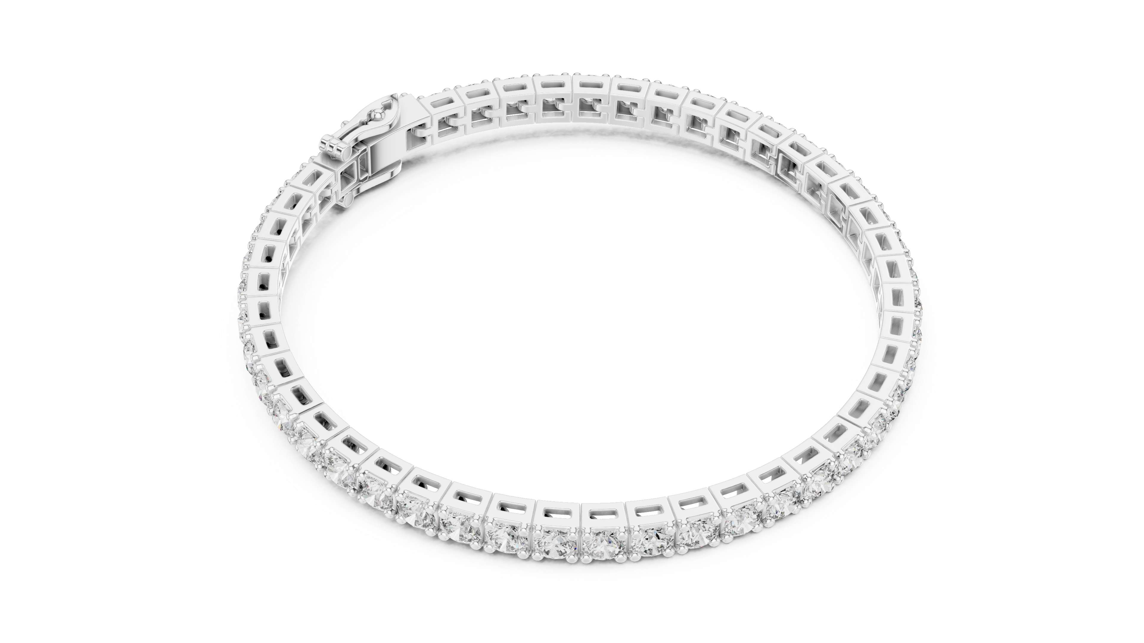 Round Diamond Collet Link Tennis Bracelet (11.10 TCW)