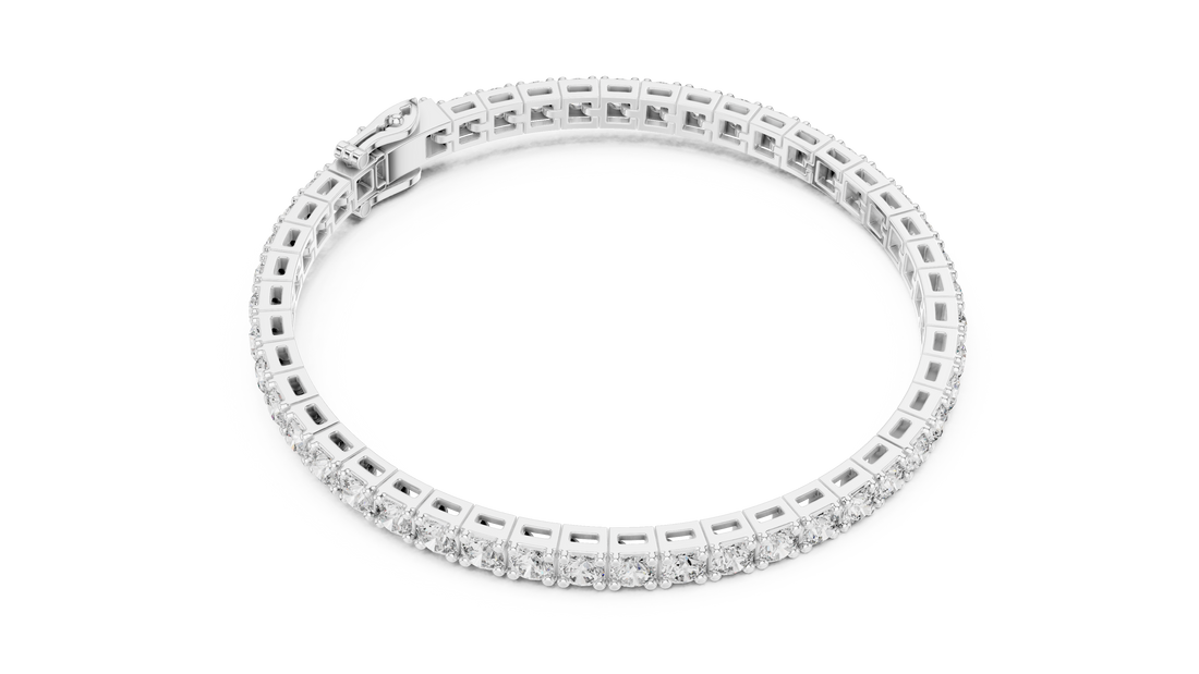 Round Diamond Collet Link Tennis Bracelet (11.10 TCW)
