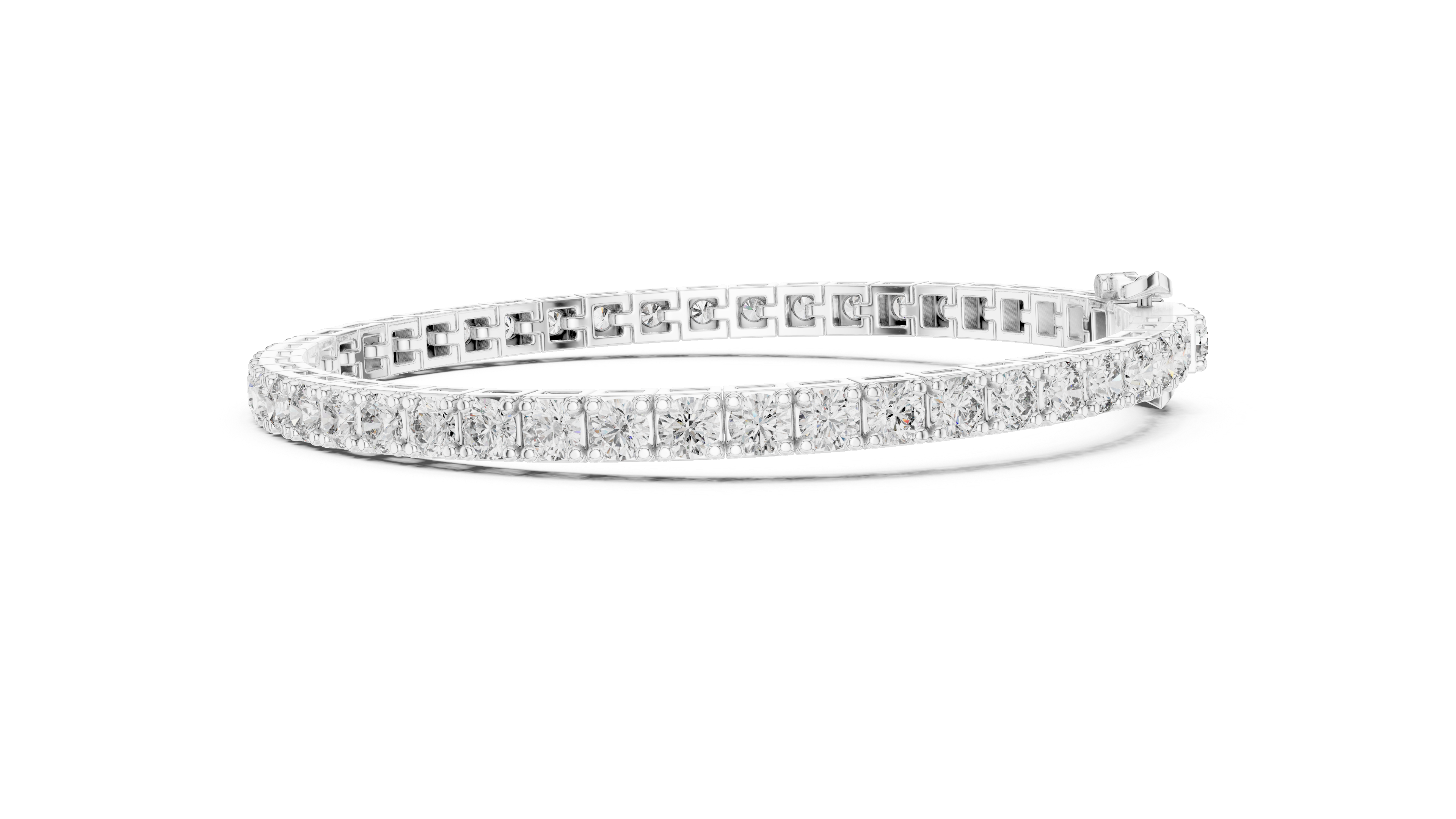 Round Diamond Collet Link Tennis Bracelet (11.10 TCW)