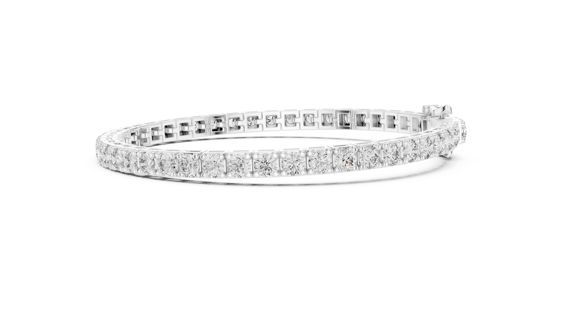 Round Diamond Collet Link Tennis Bracelet (11.10 TCW)