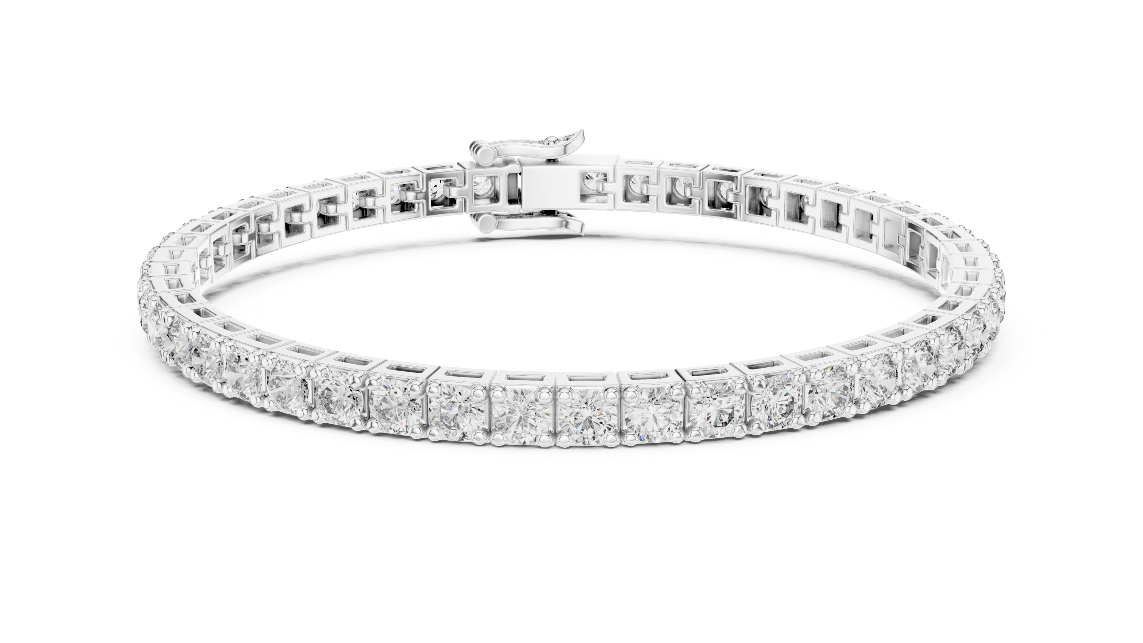Round Diamond Collet Link Tennis Bracelet (11.10 TCW)