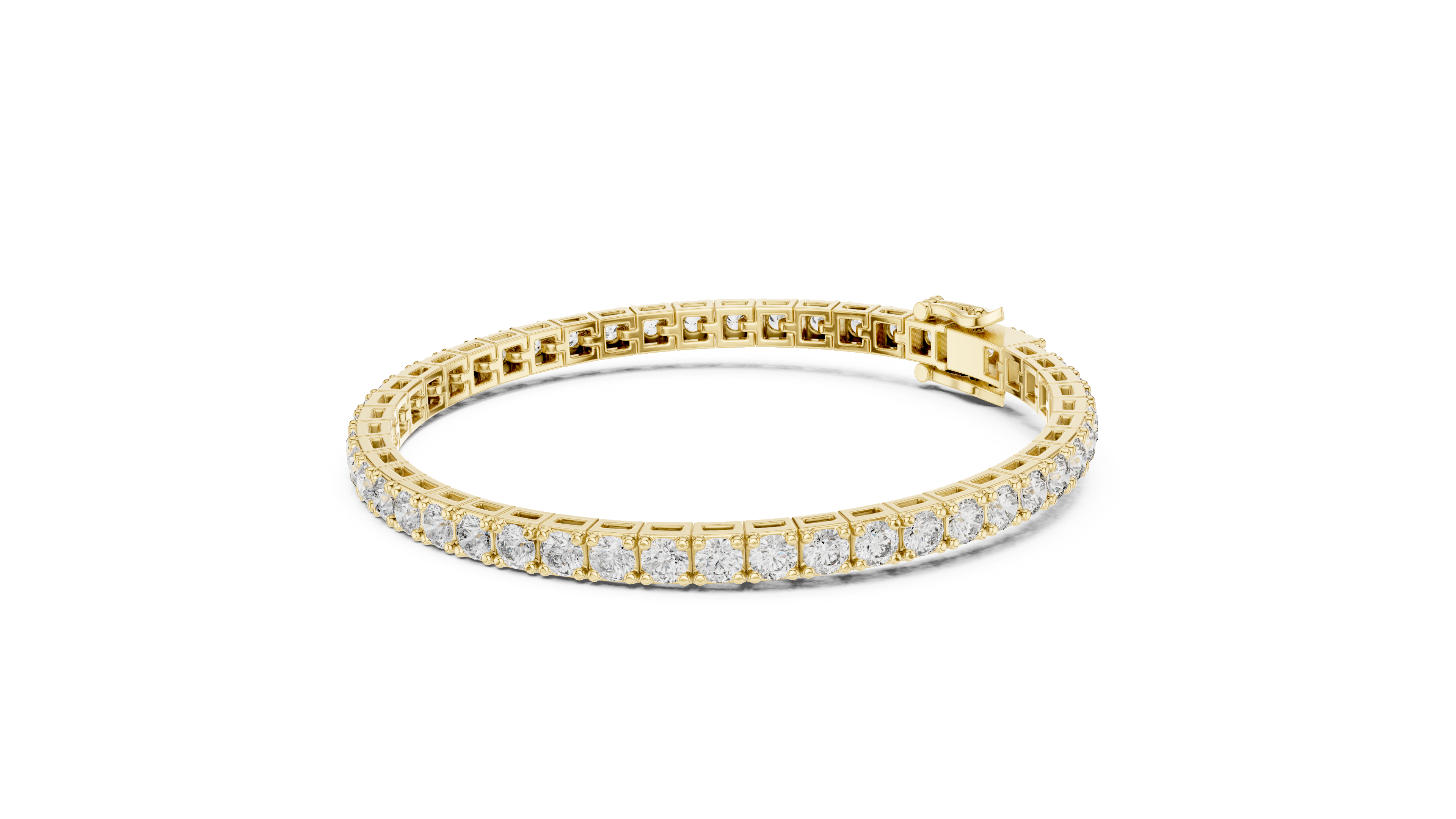 Round Diamond Collet Link Tennis Bracelet (11.10 TCW)