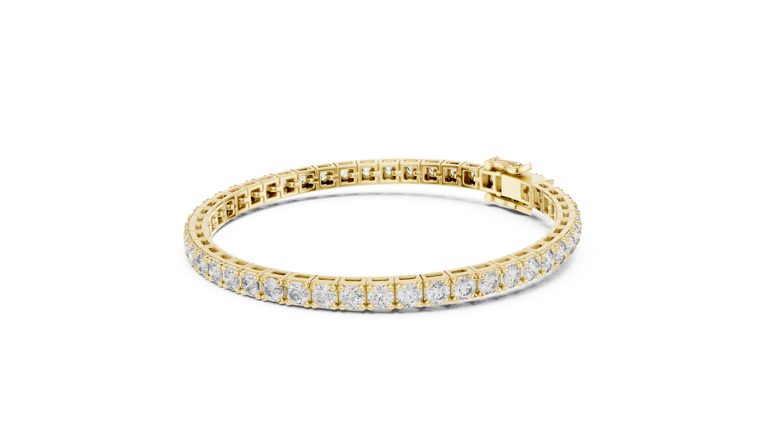Round Diamond Collet Link Tennis Bracelet (11.10 TCW)