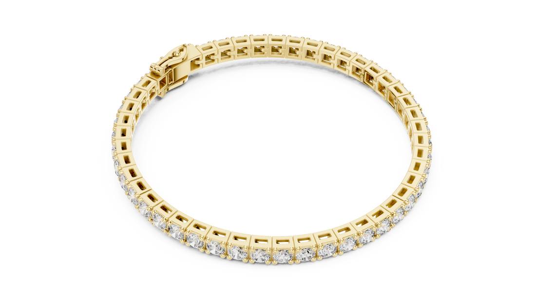 Round Diamond Collet Link Tennis Bracelet (11.10 TCW)