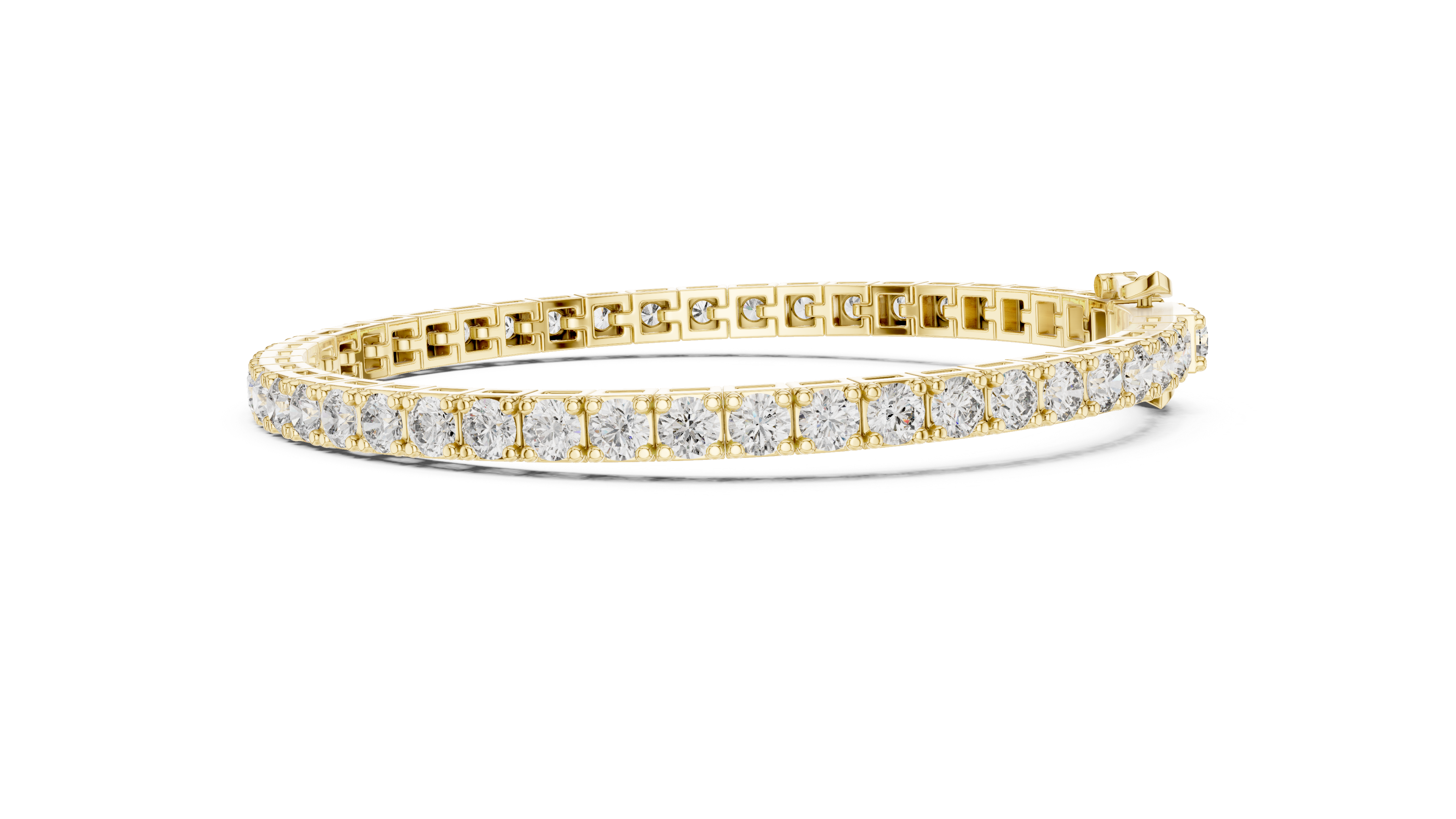 Round Diamond Collet Link Tennis Bracelet (11.10 TCW)