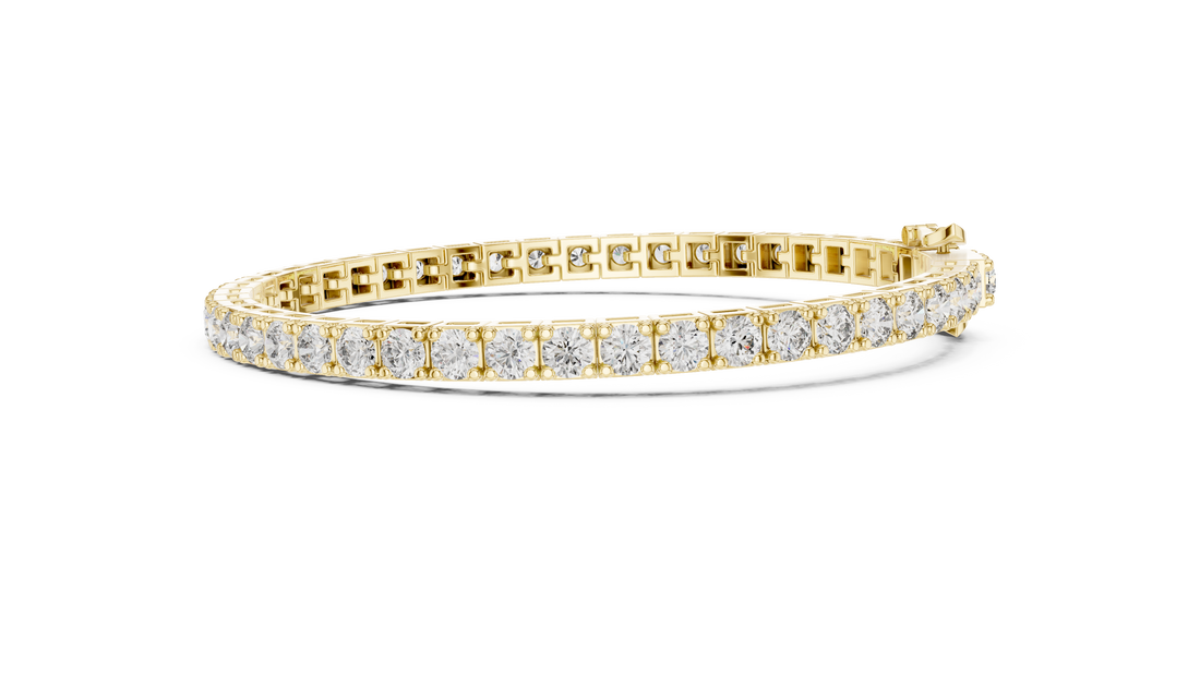 Round Diamond Collet Link Tennis Bracelet (11.10 TCW)