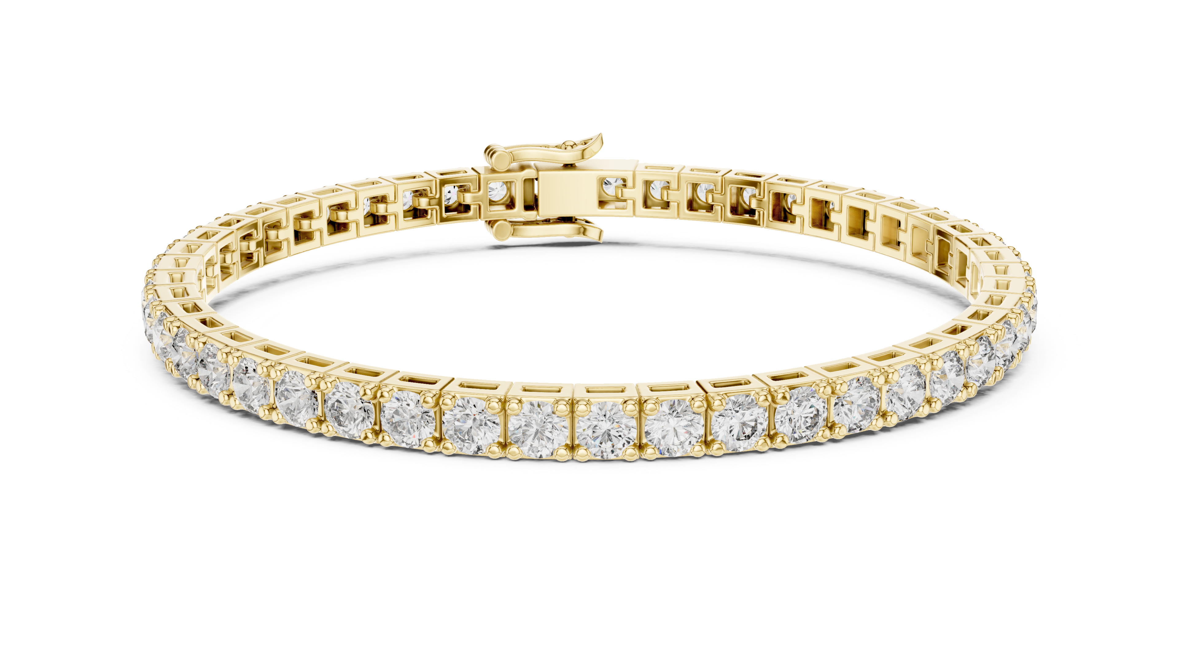Round Diamond Collet Link Tennis Bracelet (11.10 TCW)