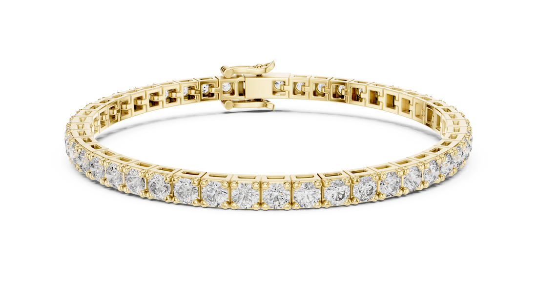 Round Diamond Collet Link Tennis Bracelet (11.10 TCW)