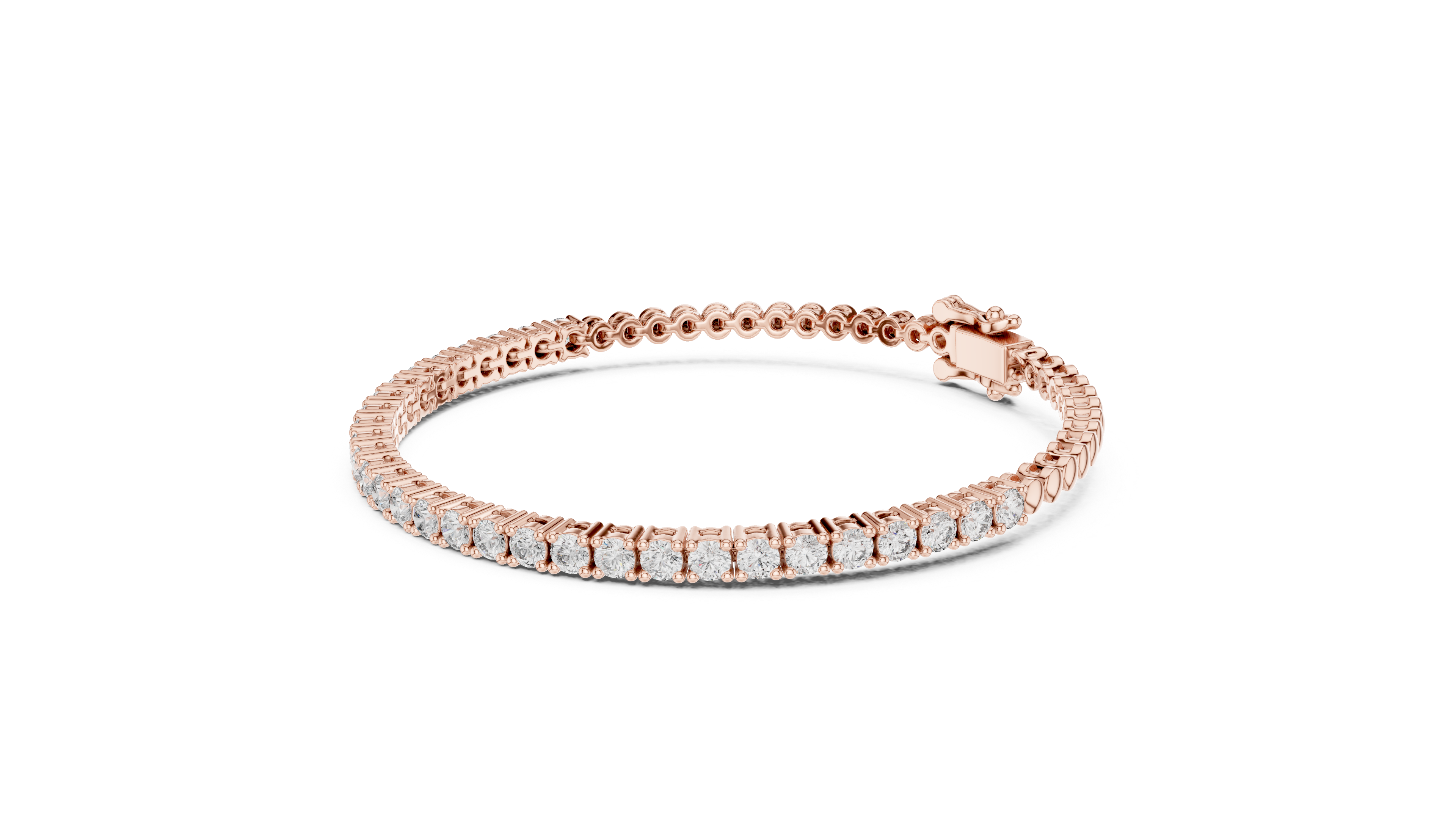 0.065 Cents Round Diamond Collet Link Tennis Bracelet