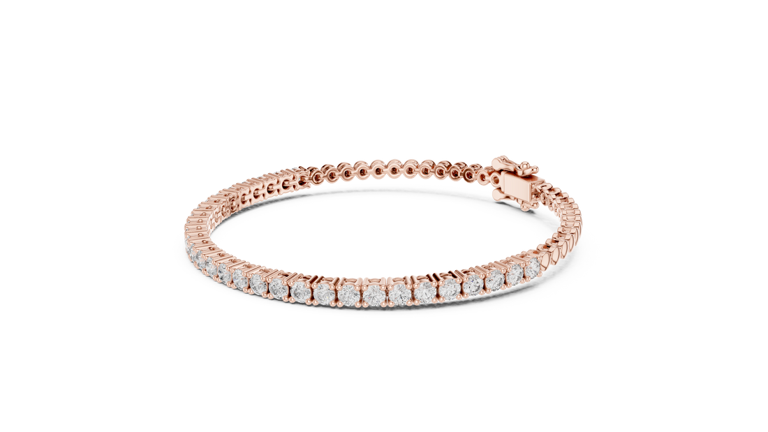 0.065 Cents Round Diamond Collet Link Tennis Bracelet