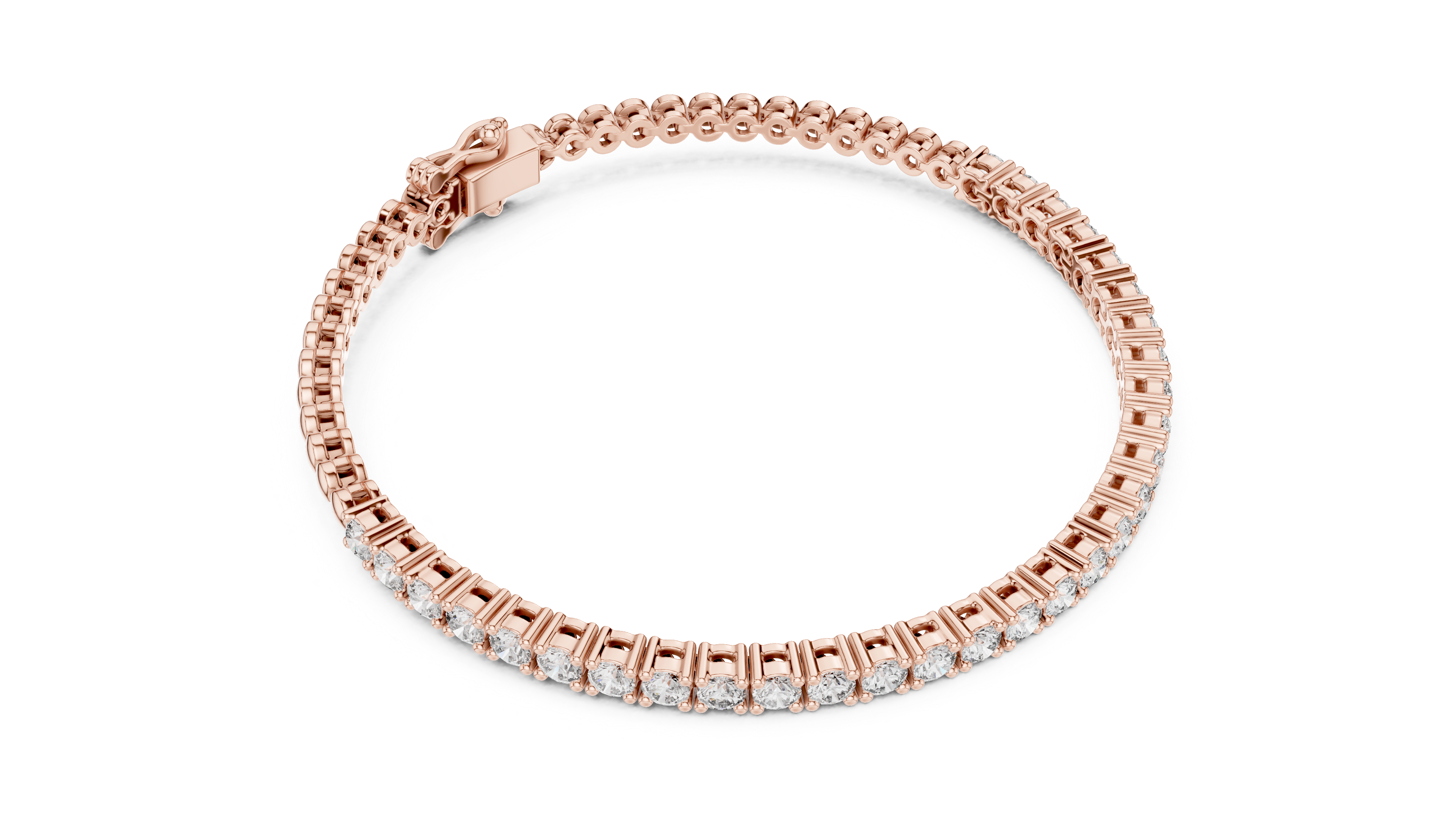 0.065 Cents Round Diamond Collet Link Tennis Bracelet