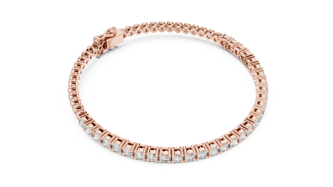 0.065 Cents Round Diamond Collet Link Tennis Bracelet