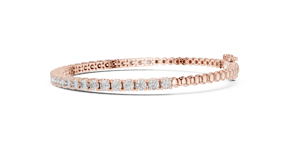 0.065 Cents Round Diamond Collet Link Tennis Bracelet