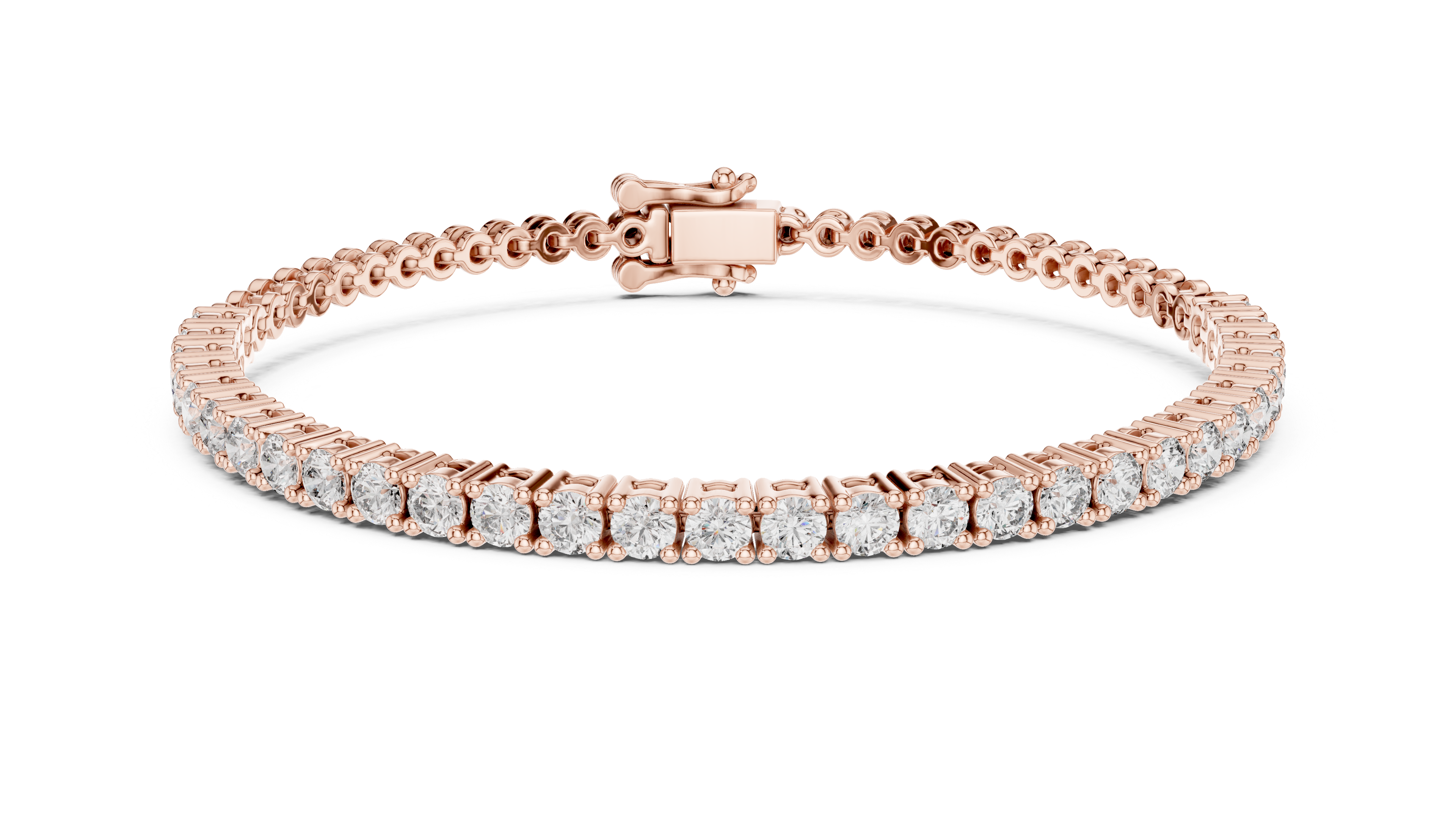 0.065 Cents Round Diamond Collet Link Tennis Bracelet