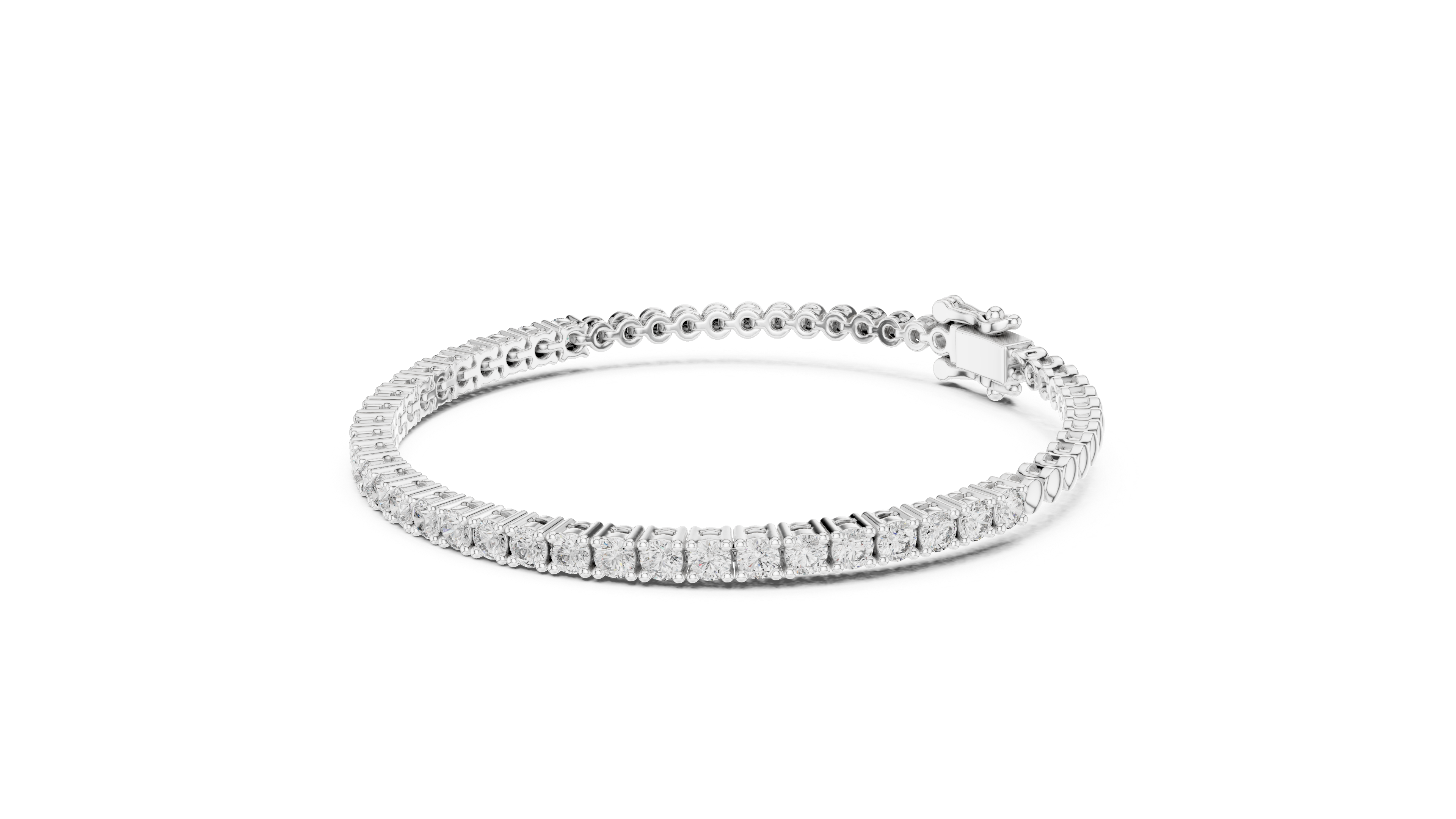 0.065 Cents Round Diamond Collet Link Tennis Bracelet