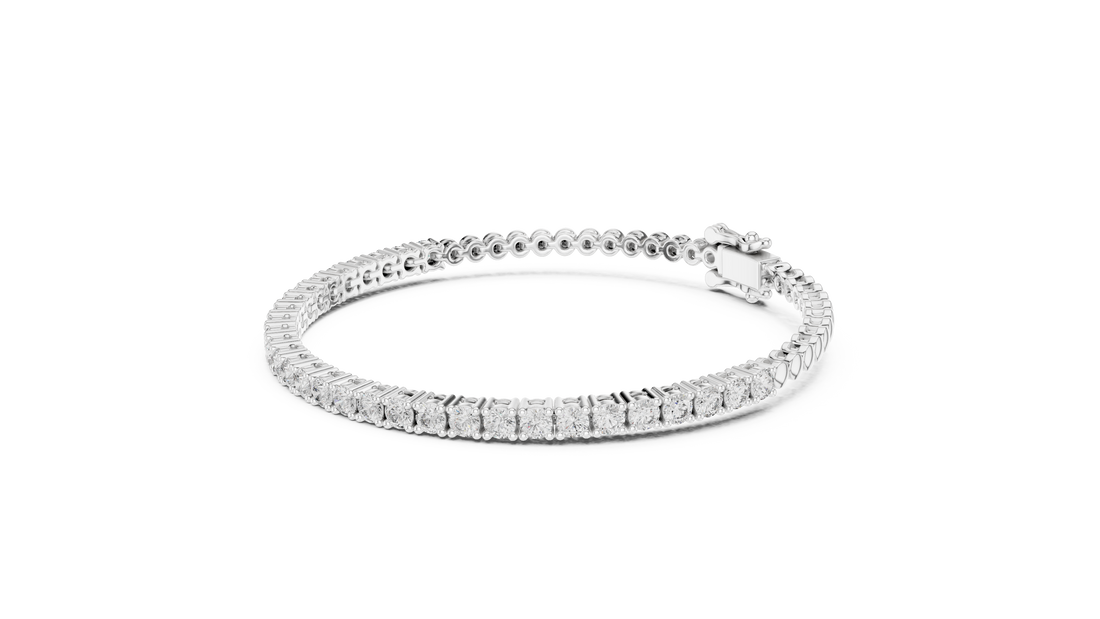 0.065 Cents Round Diamond Collet Link Tennis Bracelet