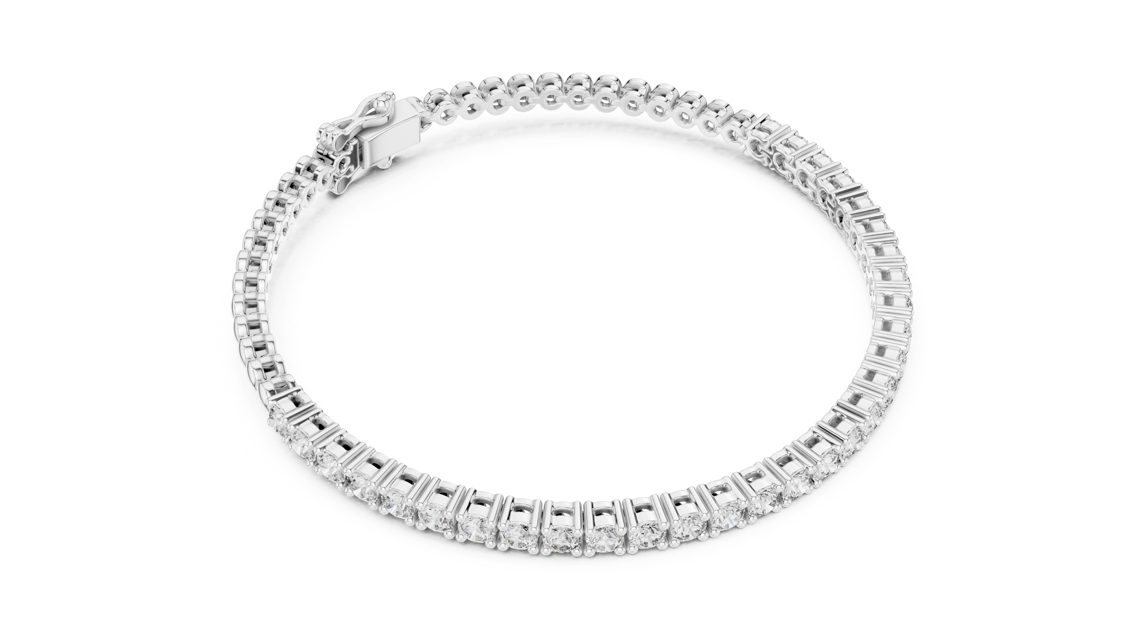 0.065 Cents Round Diamond Collet Link Tennis Bracelet