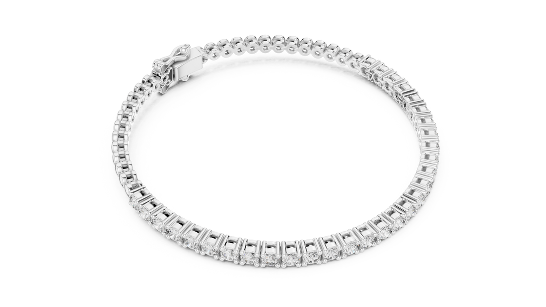 0.065 Cents Round Diamond Collet Link Tennis Bracelet