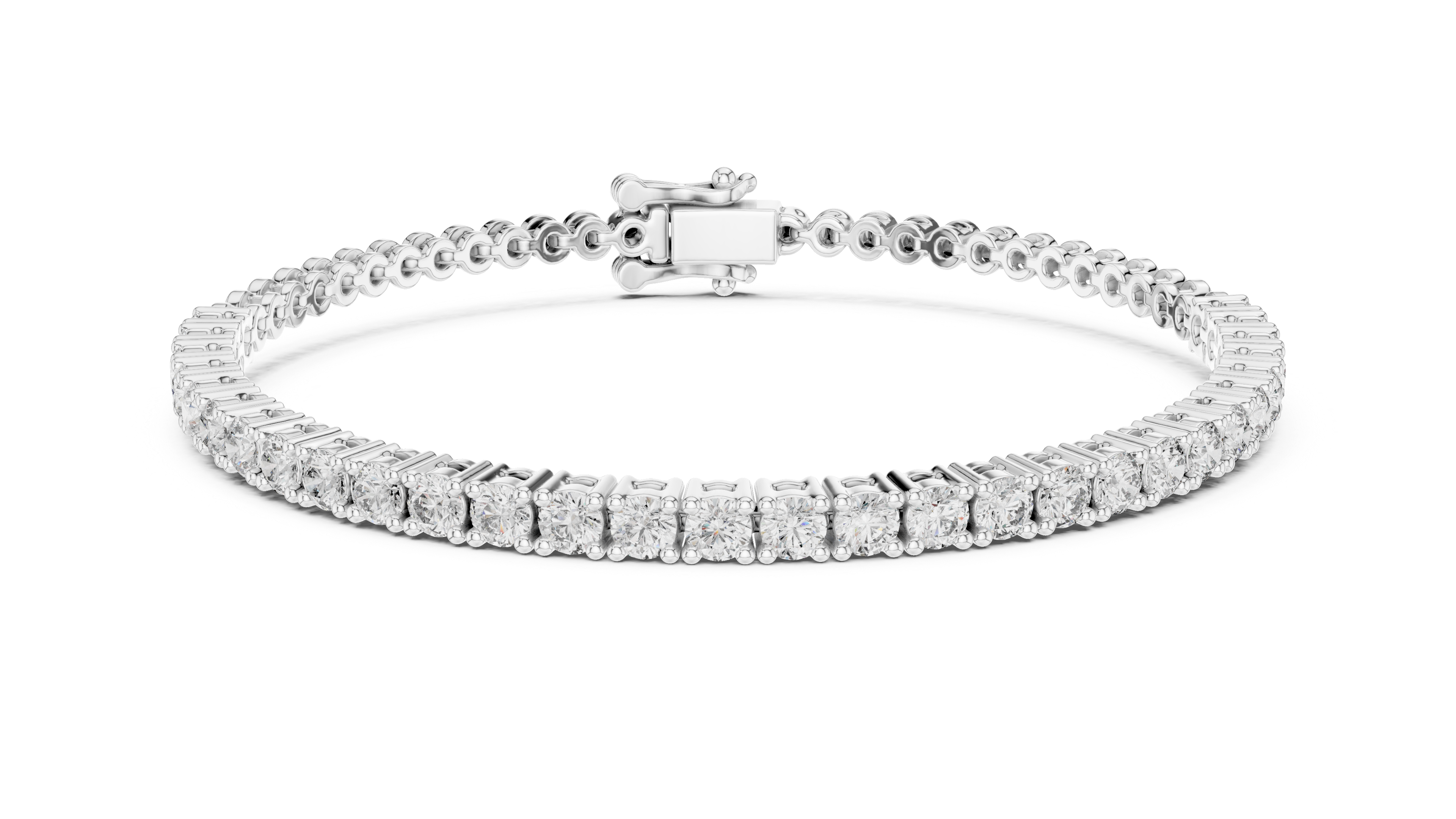 0.065 Cents Round Diamond Collet Link Tennis Bracelet