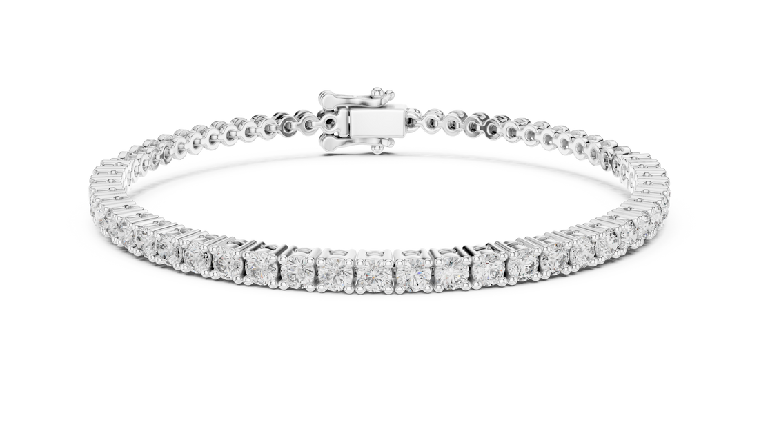 0.065 Cents Round Diamond Collet Link Tennis Bracelet