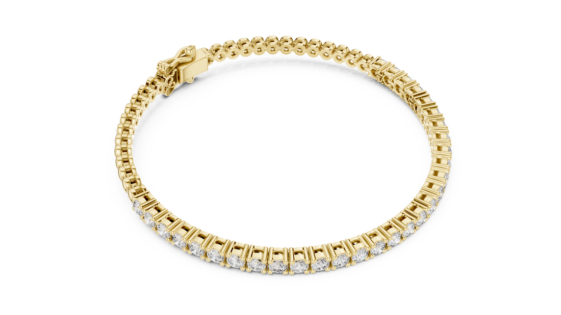 0.065 Cents Round Diamond Collet Link Tennis Bracelet