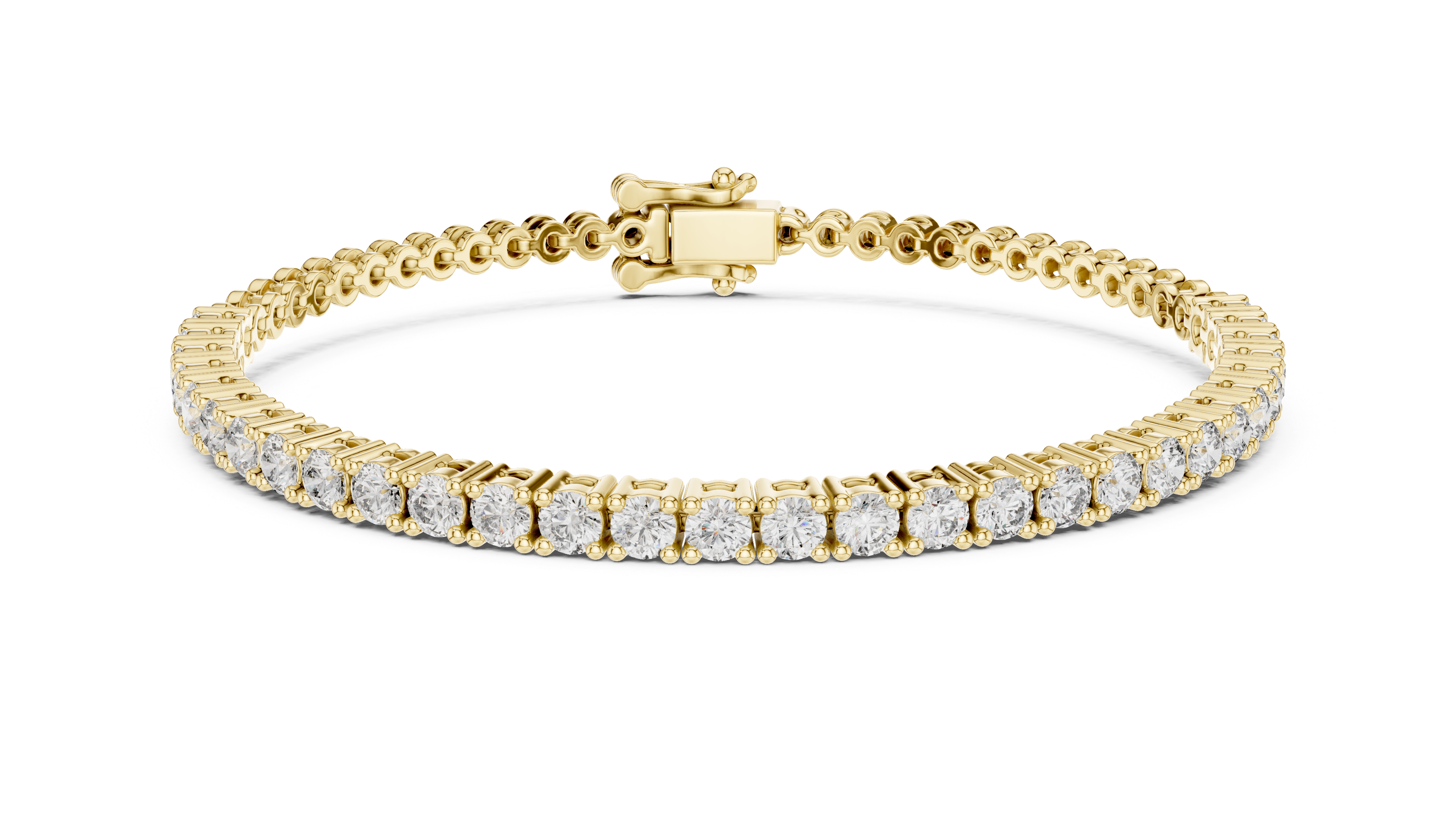 0.065 Cents Round Diamond Collet Link Tennis Bracelet