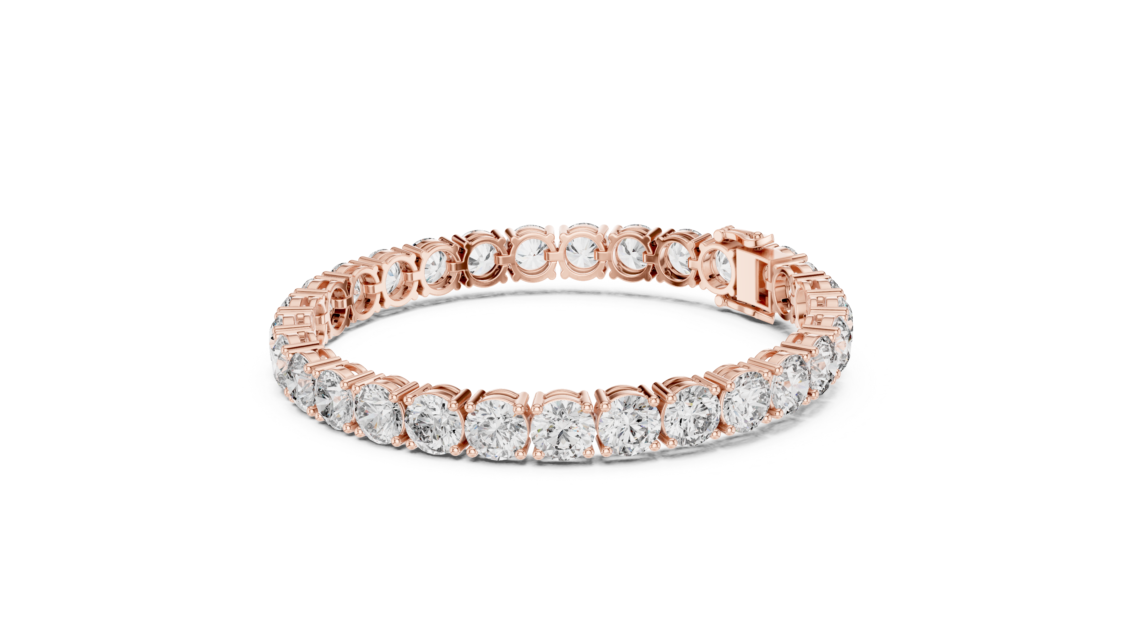 Round Diamond Collet Link Tennis Bracelet (24.65 TCW)