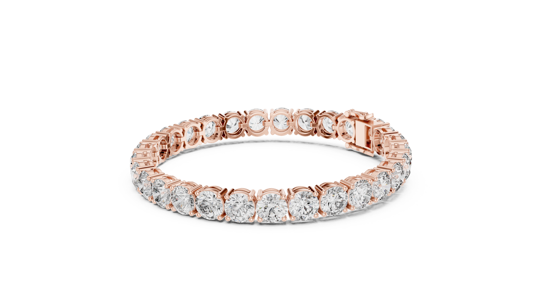 Round Diamond Collet Link Tennis Bracelet (24.65 TCW)