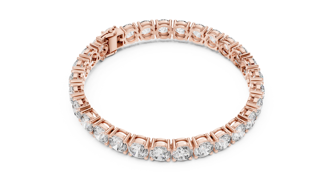 Round Diamond Collet Link Tennis Bracelet (24.65 TCW)