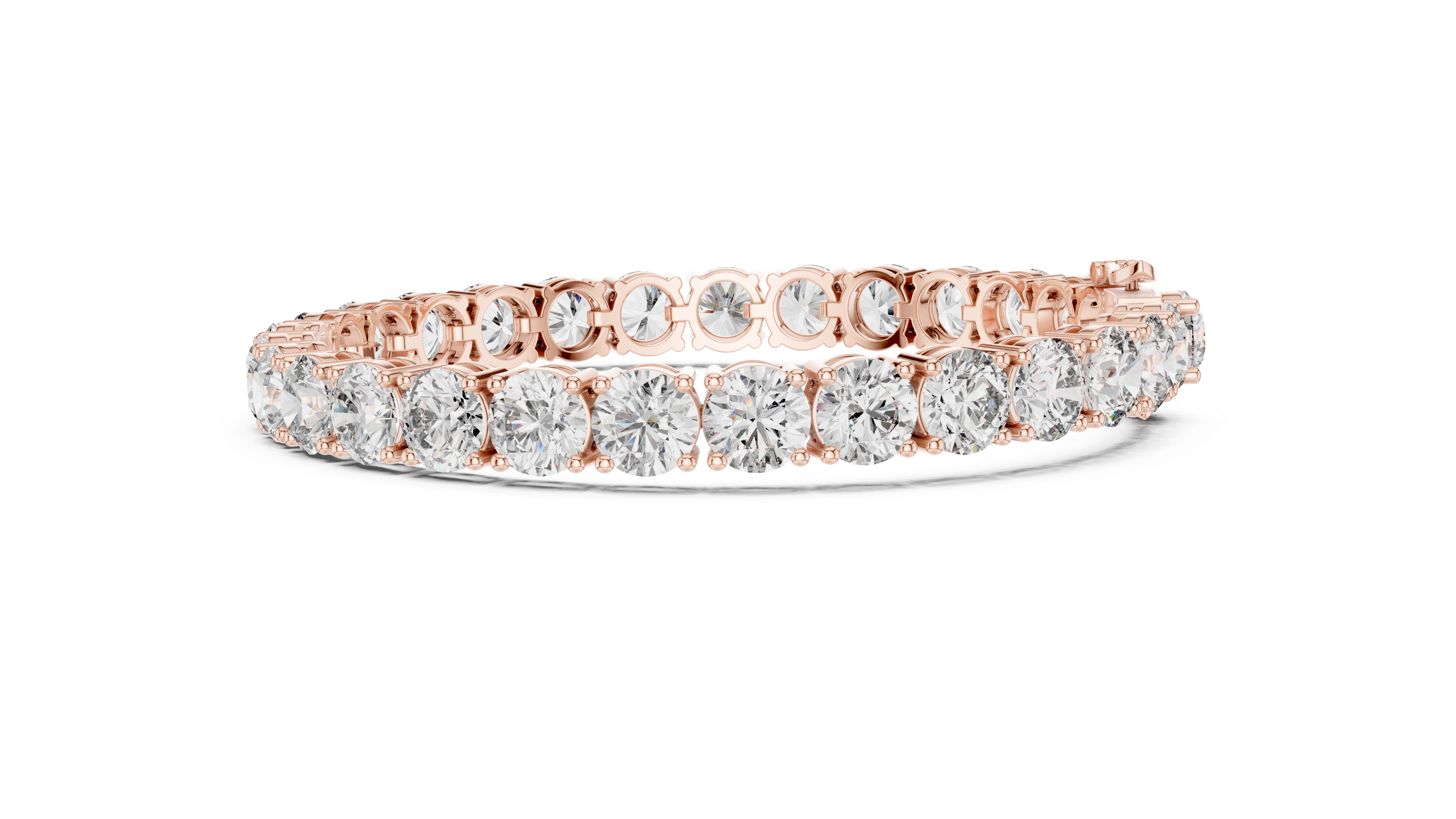 Round Diamond Collet Link Tennis Bracelet (24.65 TCW)