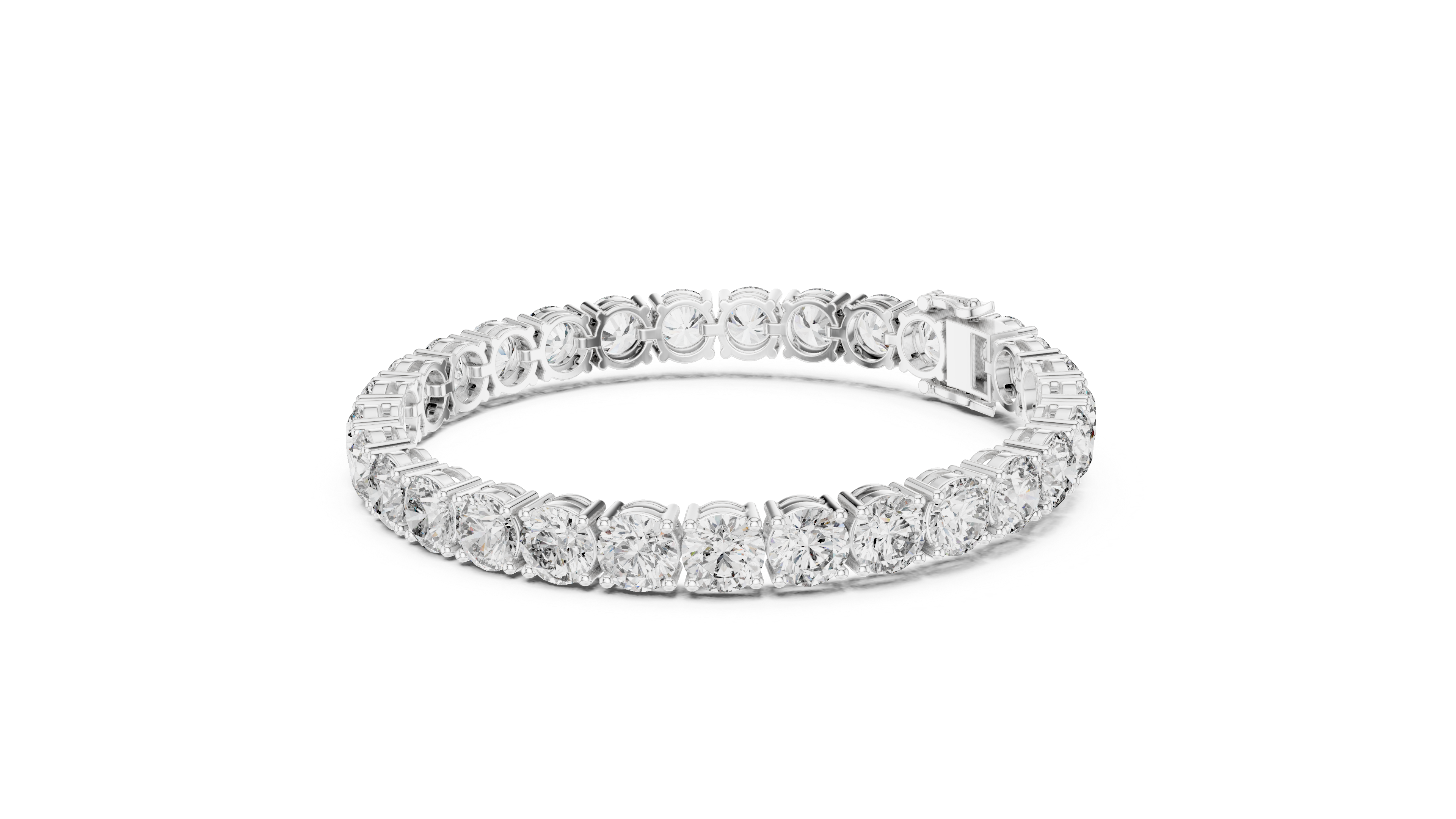 Round Diamond Collet Link Tennis Bracelet (24.65 TCW)
