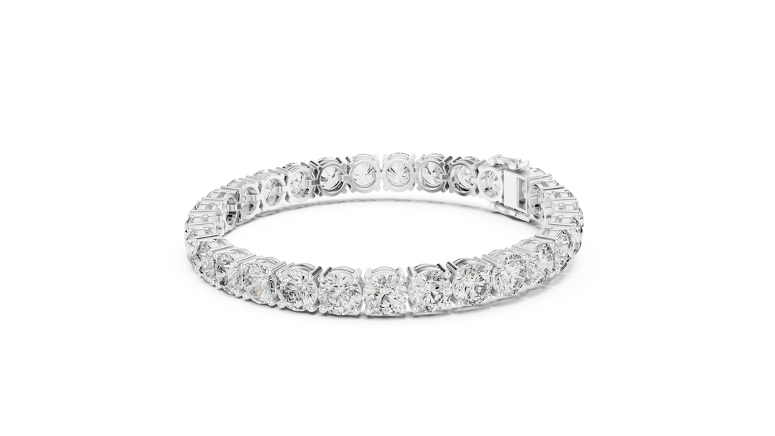 Round Diamond Collet Link Tennis Bracelet (24.65 TCW)