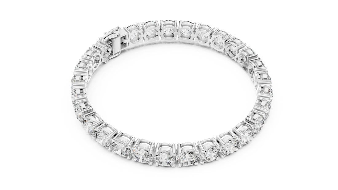Round Diamond Collet Link Tennis Bracelet (24.65 TCW)