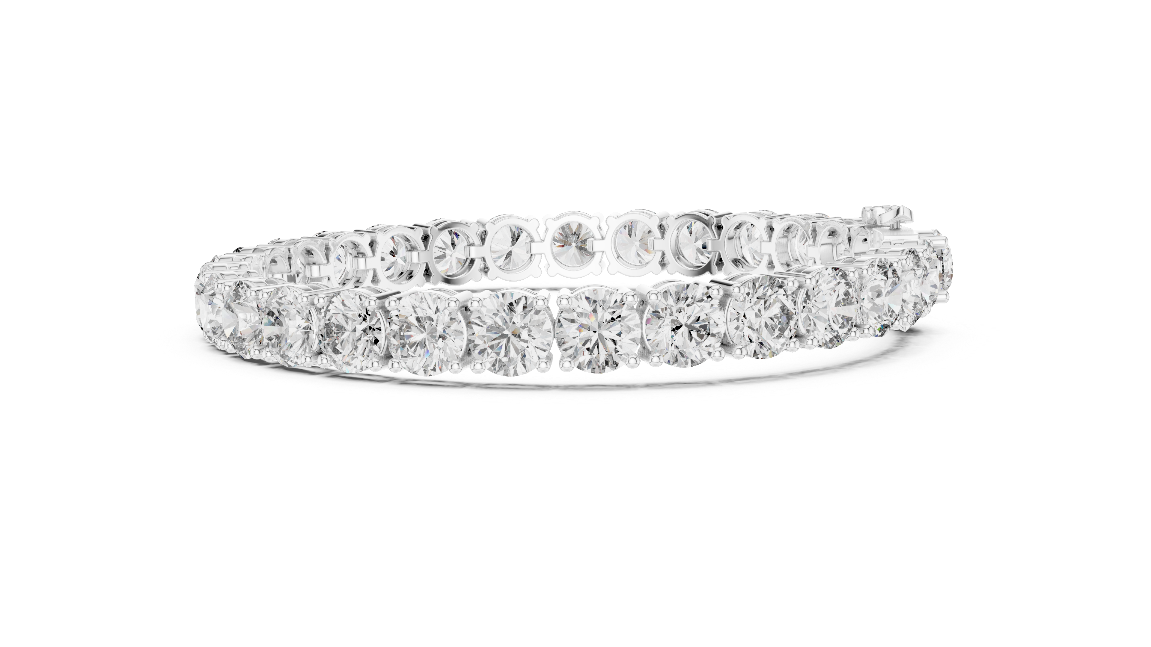Round Diamond Collet Link Tennis Bracelet (24.65 TCW)