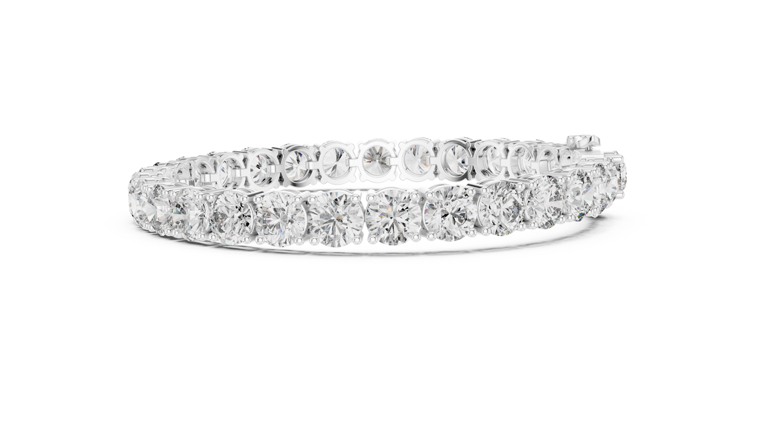 Round Diamond Collet Link Tennis Bracelet (24.65 TCW)
