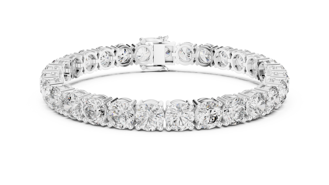 Round Diamond Collet Link Tennis Bracelet (24.65 TCW)