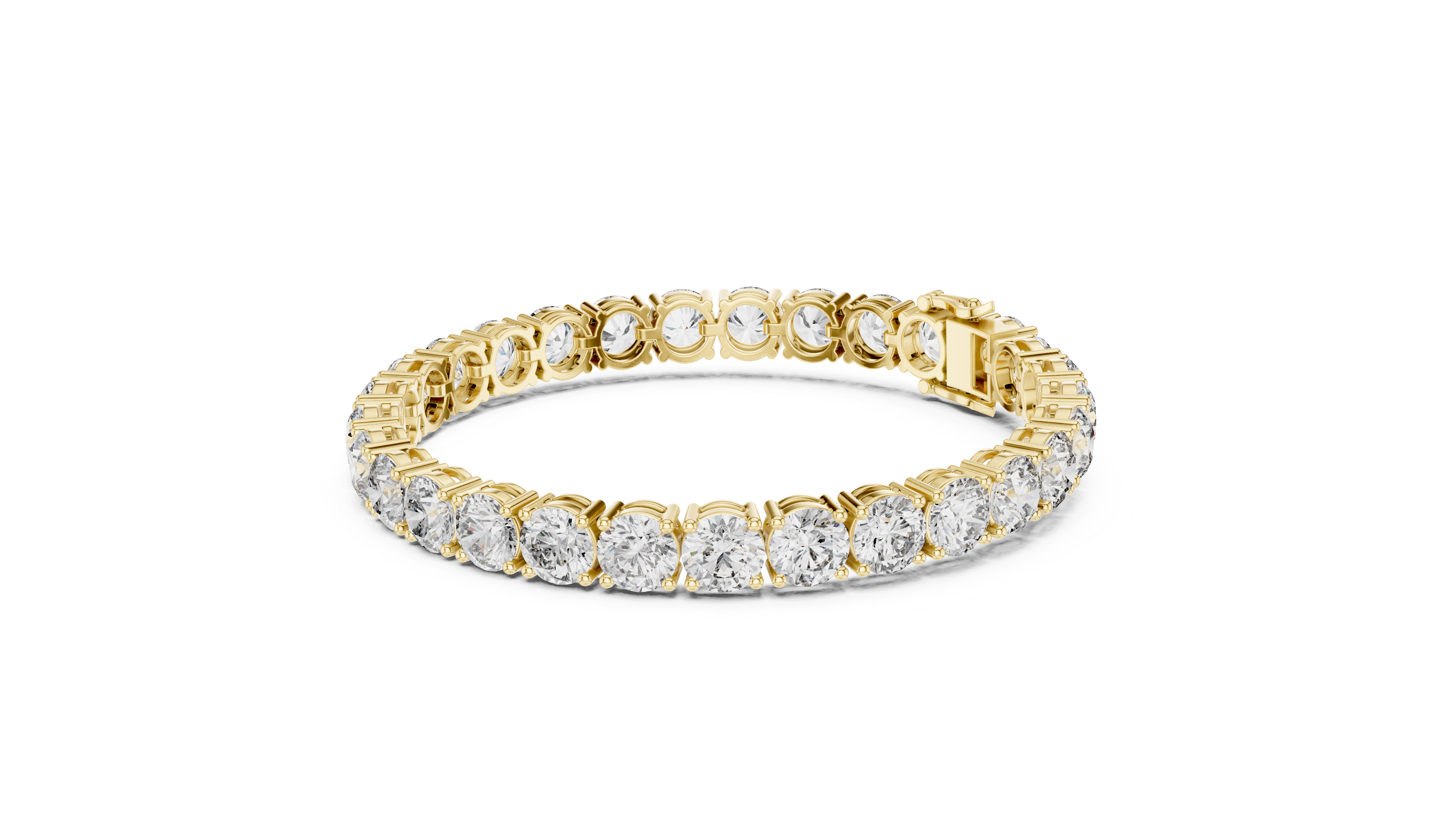 Round Diamond Collet Link Tennis Bracelet (24.65 TCW)
