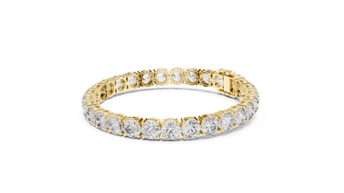 Round Diamond Collet Link Tennis Bracelet (24.65 TCW)