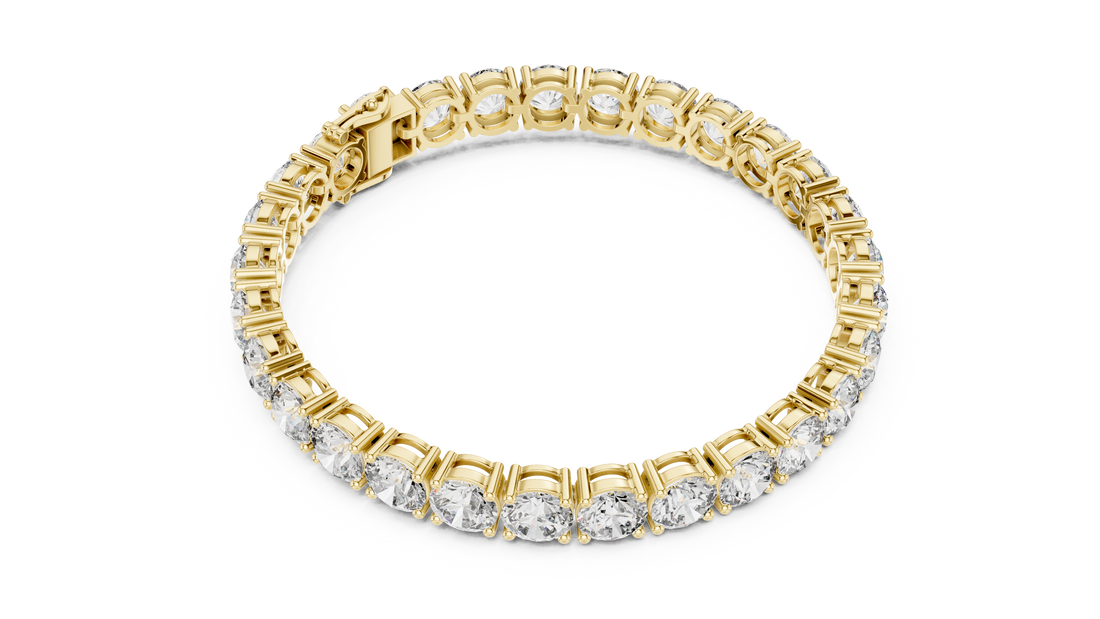 Round Diamond Collet Link Tennis Bracelet (24.65 TCW)