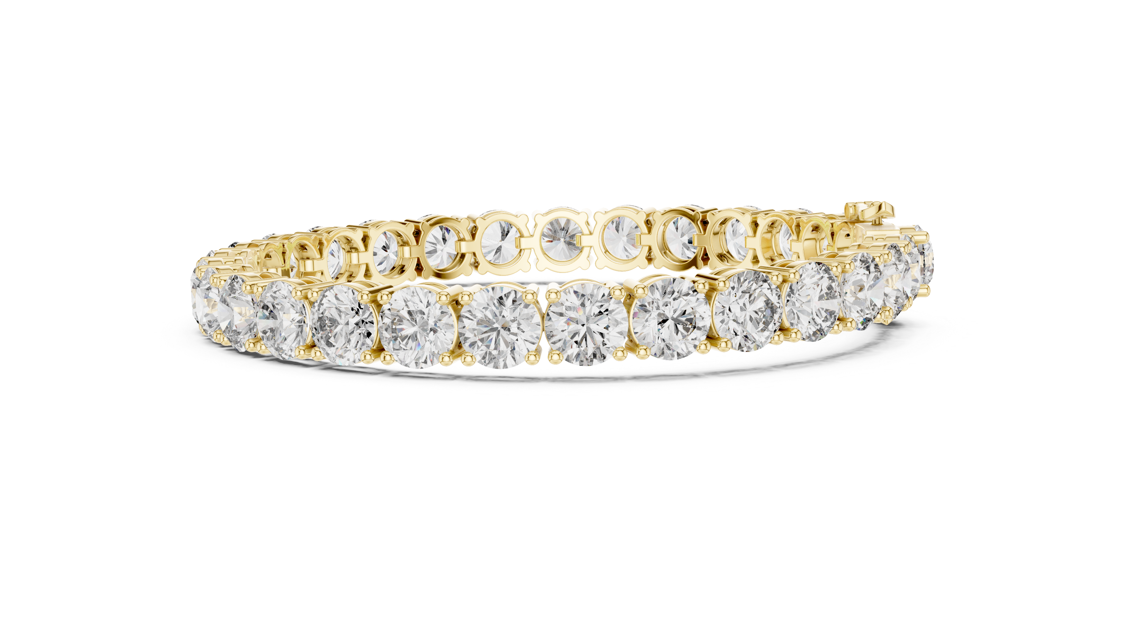 Round Diamond Collet Link Tennis Bracelet (24.65 TCW)