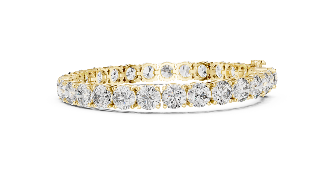 Round Diamond Collet Link Tennis Bracelet (24.65 TCW)